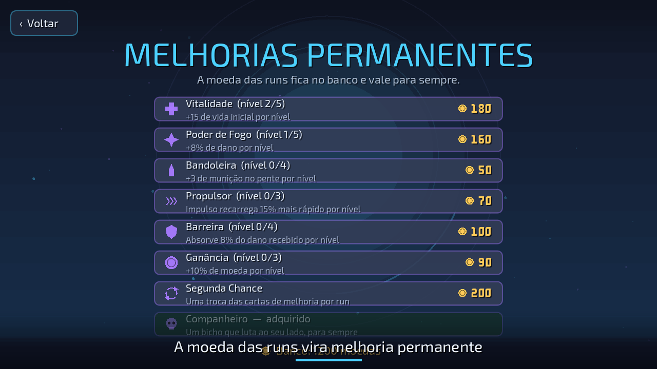Loja de melhorias permanentes